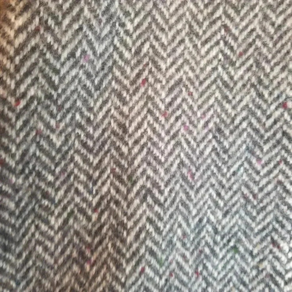 Talbots Vintage Women's Wool Herringbone Grey Bomber Jacket  Sz 11/12 - Picture 3 of 15